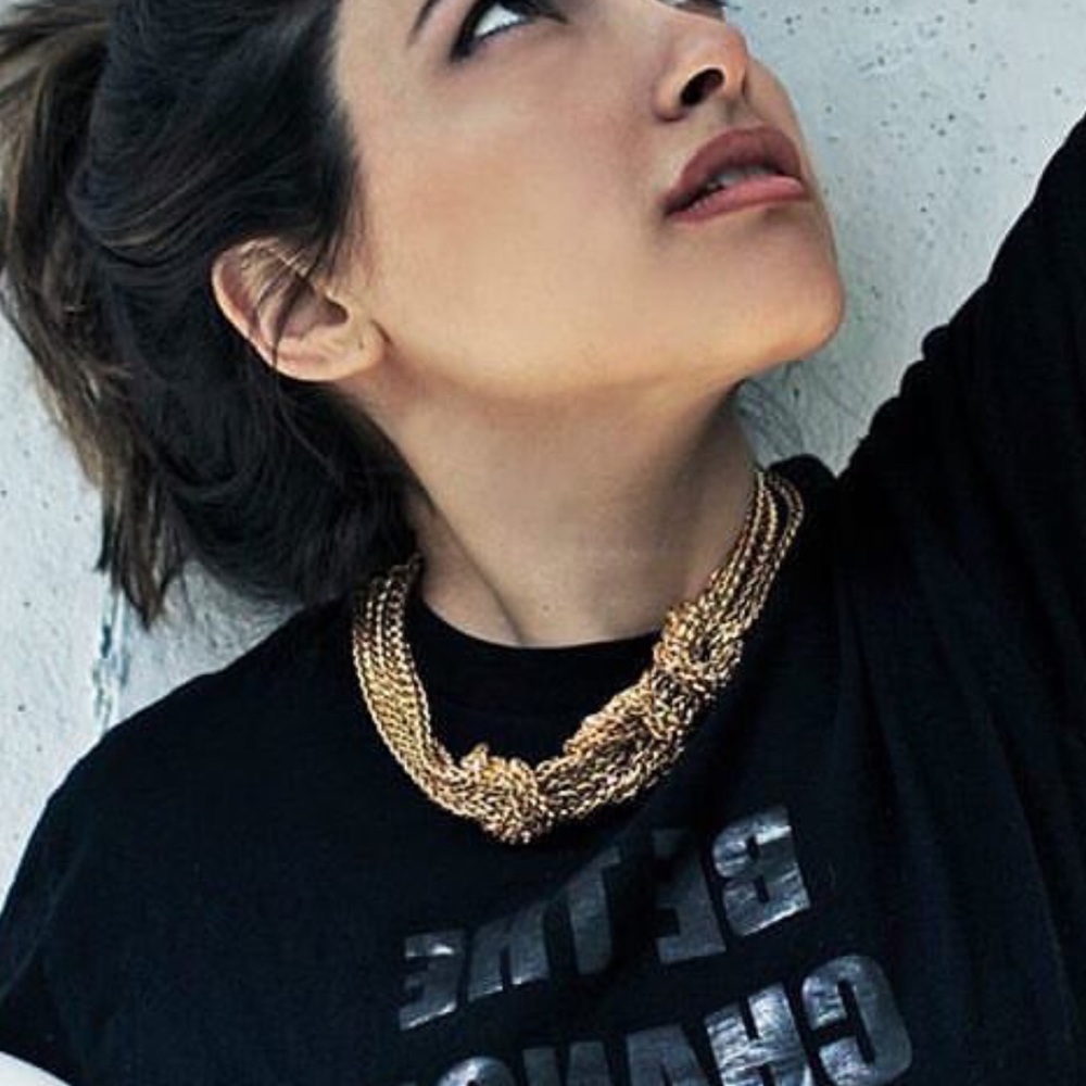 Kate Spade Chunky gold braided necklace